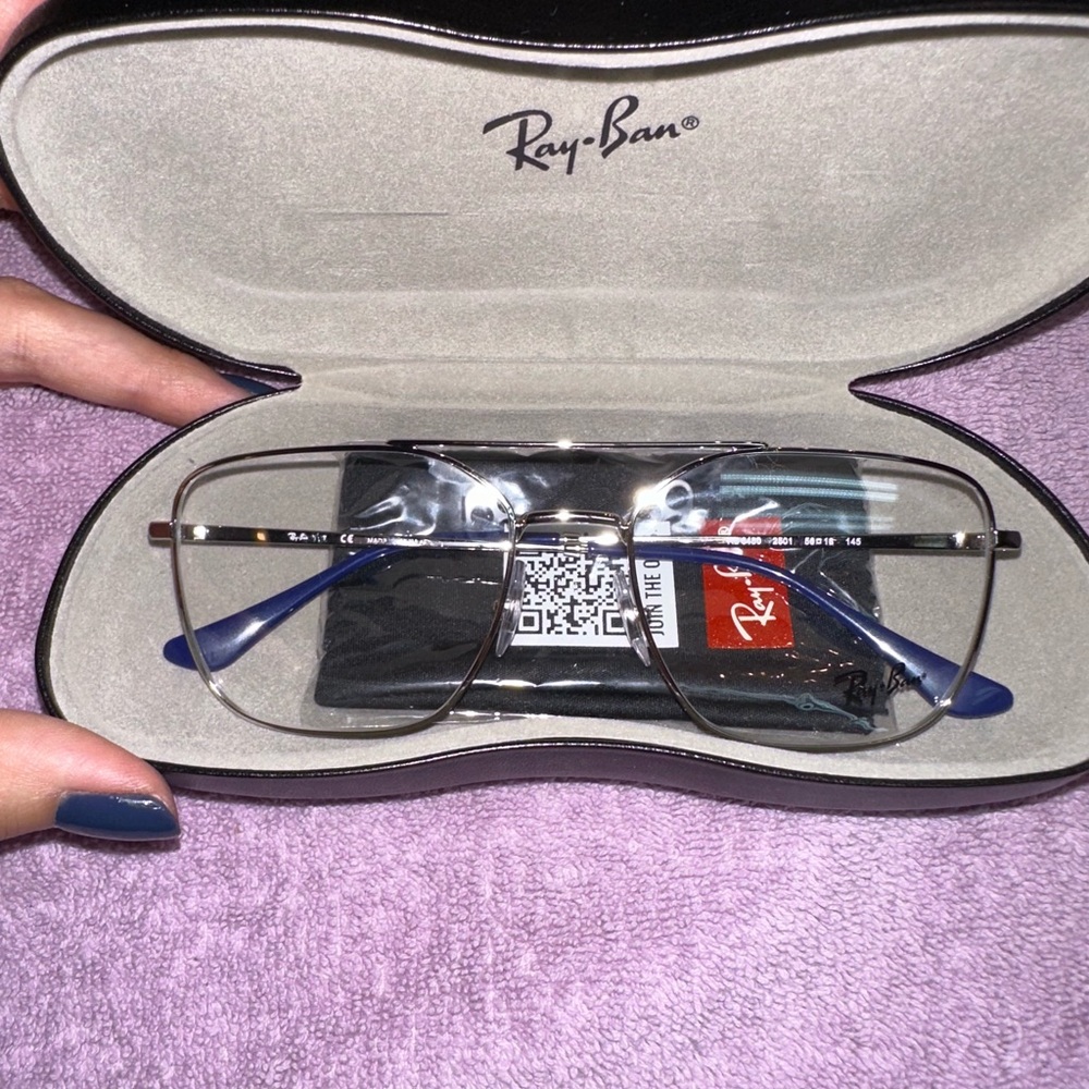 Classic Silver Metal Rectangle Frame Optical Glasses